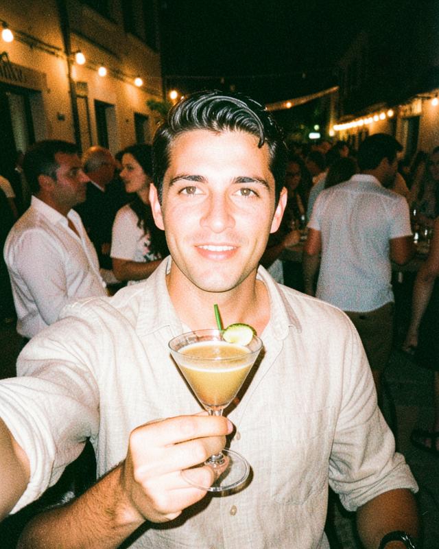 Wedding guests holding spritzes